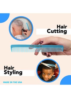 Allegro Combs Allegro Barber Combs Set - 400 Hair Cutting and Styling Combs, 6 Pcs. Pocket Combs for Stylists (Baby Blue)  - Image 3