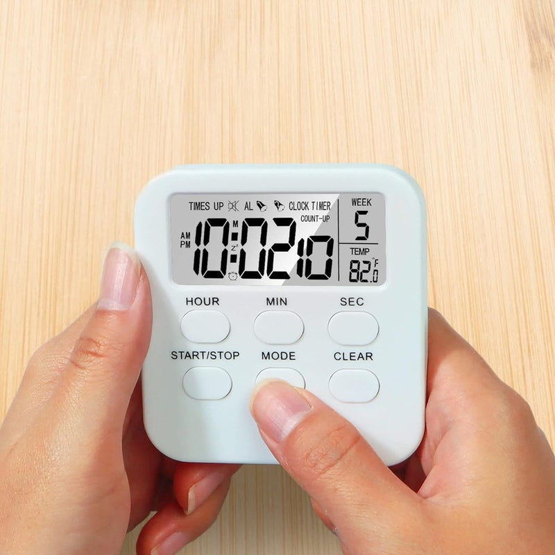 FS COOL 3 in 1 Multifunctional Kitchen Timer with MuteLoud Alarm Switch ONOff Switch 24 Hour Clock Alarm Memory Function Set of 1 - Image 5