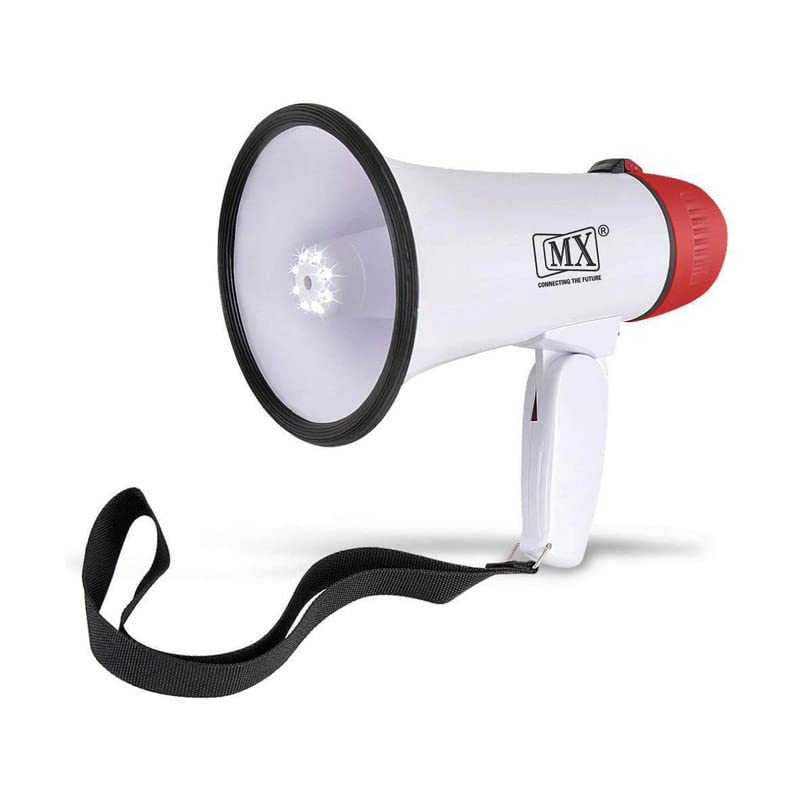 MX 30W Portable Handheld Megaphone with Siren Alarm & LED Light – 30W RMS, ABS Build, Hand Grip & Shoulder Sling – Indoor & Outdoor Use - Image 1
