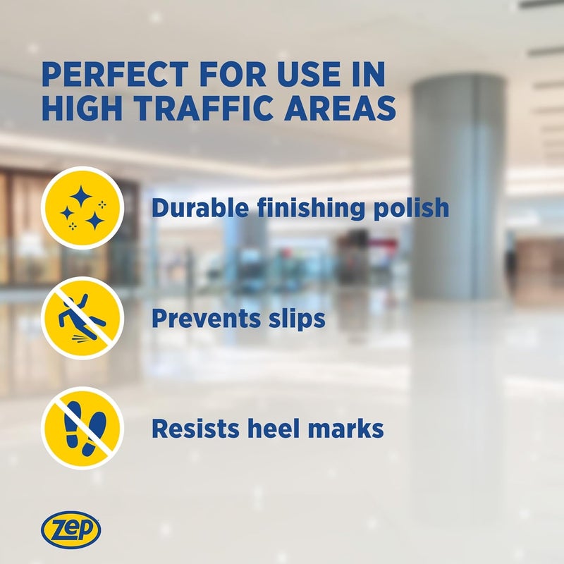 Zep Commercial High-Traffic Floor Polish, 4-1 Gallon Bottles, Professional Grade Floor Finish For a Range Of Hard Floor Surfaces (ZUHTFF128) - Image 3