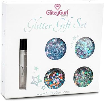 GlitzyGurl Holographic Glitter Gift Set Unicorn Mermaid Iridescent Chunky Glitter Mystical Mermaid