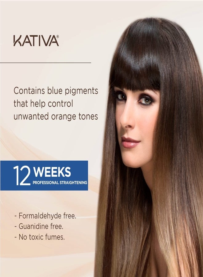 Kativa Brazilian Straightening Brunette Kit, 12 Weeks of Home Use Professional Straightening, with Organic Coconut Oil, Açai Oil, and Keratin, for Straighter, Softer and Shinier Dark-Coloured Hair - Image 3