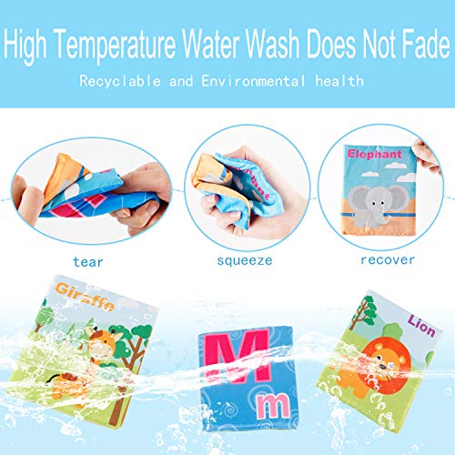 Mini Tudou 26 PCS Baby Soft Alphabet Cards, ABC Learning Flash Cards with Storage Bag, Washable Soft Letter Early Educational Toy for Babies Infants Toddlers Boys and Girls 0 1 2 3 Years Old - Image 4