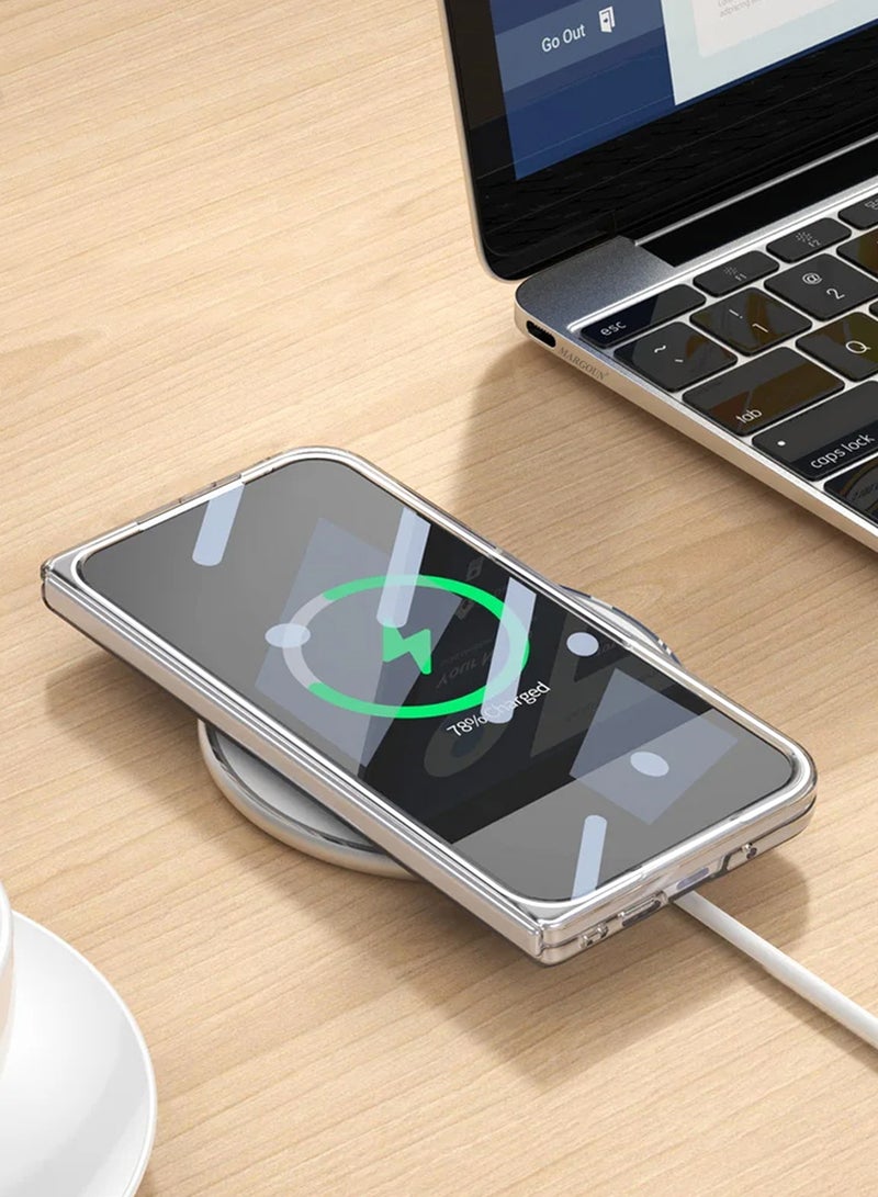 CATANES TPU Fold Case for Google Pixel 10 Pro with Screen Protector - Built-in Strong Magnetic - Anti-Yellowing Crystal Slim Phone Cover - Clear - Image 2