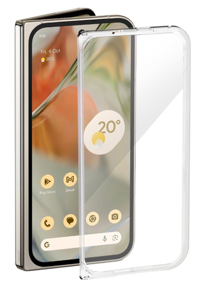 CATANES TPU Fold Case for Google Pixel 10 Pro with Screen Protector - Built-in Strong Magnetic - Anti-Yellowing Crystal Slim Phone Cover - Clear - Image 3