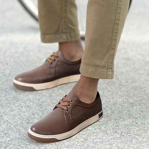 Jousen Men's Casual Shoes Memory Foam Mens Fashion Sneakers Business Dress Sneaker (A81Q06 Dark Brown 10) - Image 4