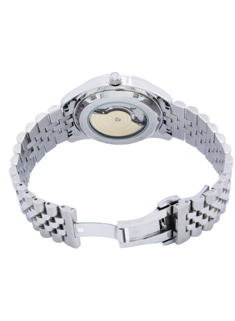 تريستار Tristar BA Series ساعة أوتوماتيكية للرجال العربية رقم أبيض سوار من الفولاذ المقاوم للصدأ ساعة معصم للرجال - Image 3