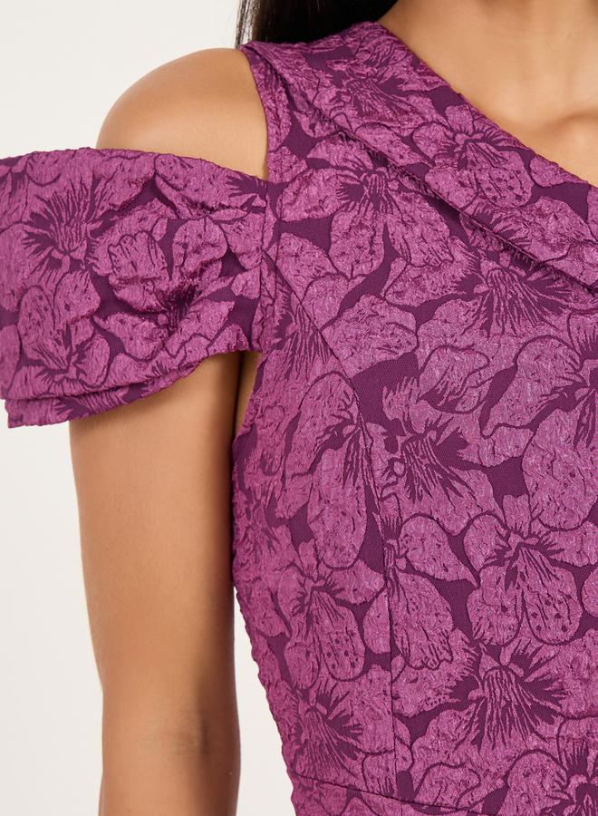 Styli Floral Jacquard Dress  - Image 4