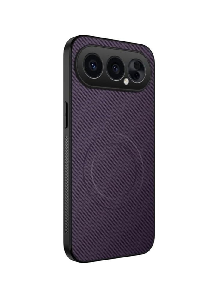 عام غطاء واقي مغناطيسي متوافق مع Honor 500 Pro 5G [يدعم الشحن اللاسلكي] - بتصميم جلدي ذو نسيج ألياف الكربون، مقاوم للسقوط والصدمات