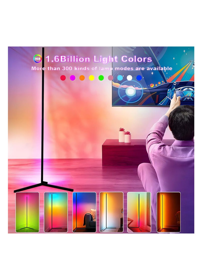 Kiboule - Color Changing LED Floor Lamp with Music Sync,Modern Mood Lighting Corner Floor Lamp with Remote & App Control, Creative DIY Mode & Timing,RGB Floor Lamp for Living Room Gaming Room 150cm - Image 1