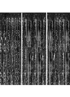 Generic 3.2ft x 6.6ft  Metallic Tinsel Foil Fringe Curtains Photo Booth Props for Birthday Wedding Engagement Bridal Shower Baby Shower Bachelorette Holiday Celebration Party Decorations  - Image 1