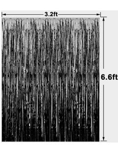 Generic 3.2ft x 6.6ft  Metallic Tinsel Foil Fringe Curtains Photo Booth Props for Birthday Wedding Engagement Bridal Shower Baby Shower Bachelorette Holiday Celebration Party Decorations  - Image 2