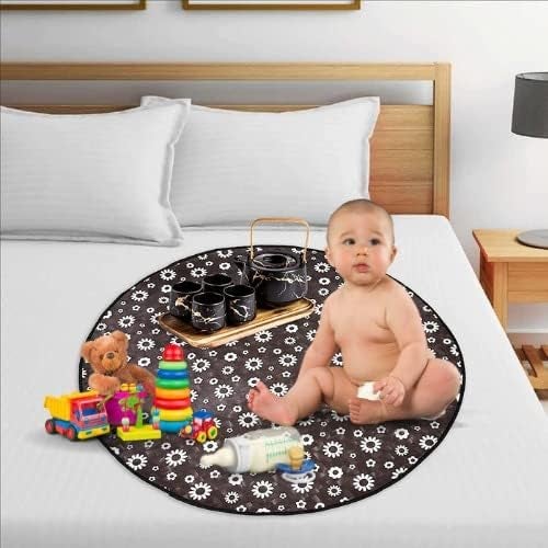 Khushimit® Water Resistant Baby Bed Sheet Protector || Baby Enjoy Food on Bed with Playing || Baby Playing Sheet || Picnic Mat for Baby with Stain Resistant || Size- 36 * 36 Inch || (Design-KM1003) - Image 1