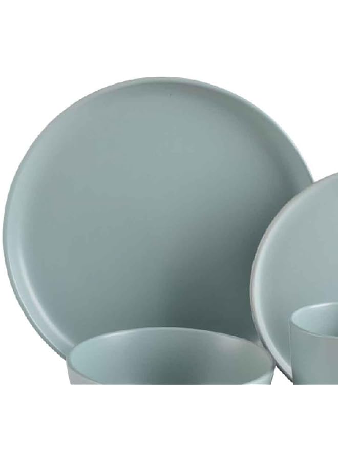 بين سيرفي طقم عشاء 16 قطعة من الخزف الحجري باللون الأخضر غير اللامع - Image 3