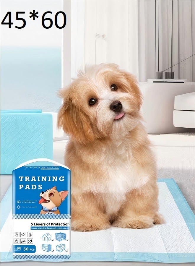 وسادة بول سميكة قابلة للاستعمال مرة واحدة ماصة سريعة الجفاف مضادة للتسرب لتدريب الجراء على استخدام المرحاض 45×60 سم 50 قطعة - Image 1