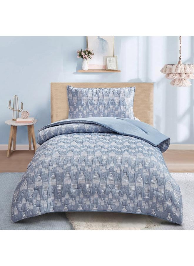 Home Box Sea World Fishes 2-Piece Single Comforter Set - 135x220 cm  - Image 2