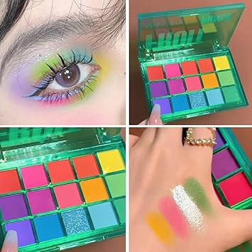 KARLOR 15 Colors Eyeshadow Palette Green Blue Purple Eye shadow Spring Matte shimmer colorful Eyeshadow glitter longlasting Well Pigmented green Eye Shadow Pallets for women - Image 4