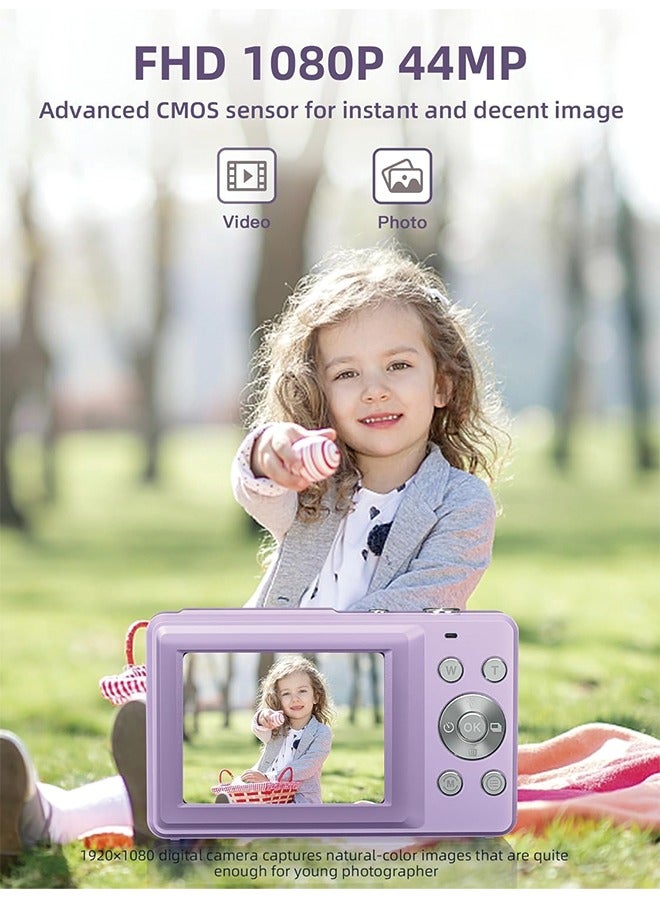 Digital Camera, FHD 1080P Camera, Digital Point and Shoot Camera with 16X Zoom Anti Shake, Compact Small Camera for Boys Girls Kids - Image 2