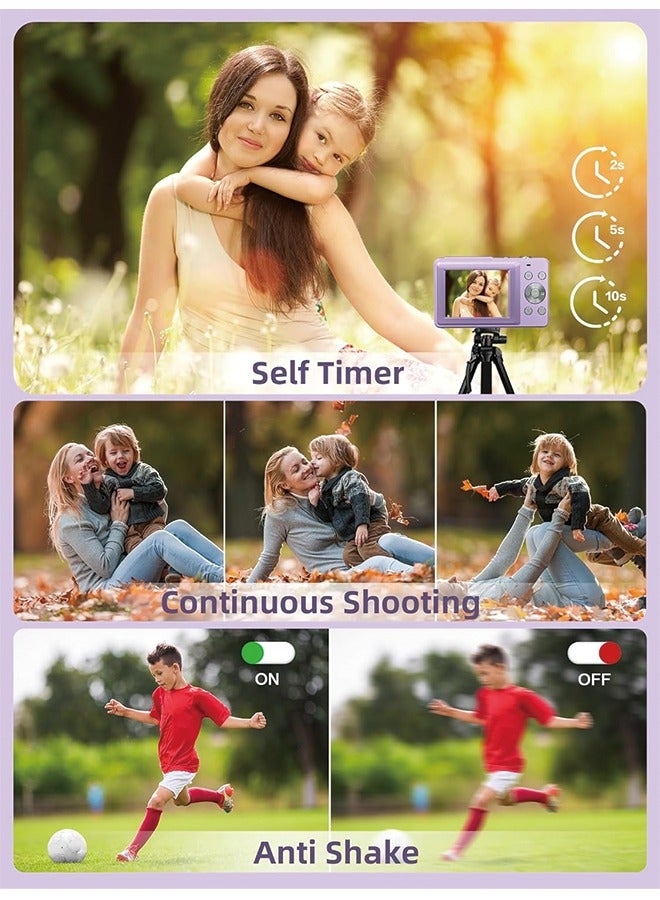 Digital Camera, FHD 1080P Camera, Digital Point and Shoot Camera with 16X Zoom Anti Shake, Compact Small Camera for Boys Girls Kids - Image 3