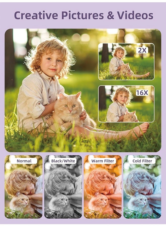 Digital Camera, FHD 1080P Camera, Digital Point and Shoot Camera with 16X Zoom Anti Shake, Compact Small Camera for Boys Girls Kids - Image 4