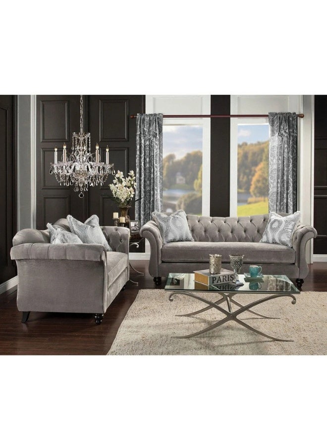 كستم ديكو أريكة فاخرة من القماش الموكا الفاتح بتصميم ملكي - أريكة مُنجدة مُخصصة لغرفة المعيشة، بتصميم أنيق وراحة فائقة - Image 2