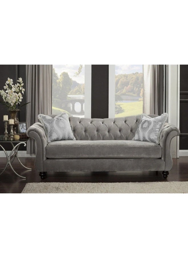 كستم ديكو أريكة فاخرة من القماش الموكا الفاتح بتصميم ملكي - أريكة مُنجدة مُخصصة لغرفة المعيشة، بتصميم أنيق وراحة فائقة - Image 3