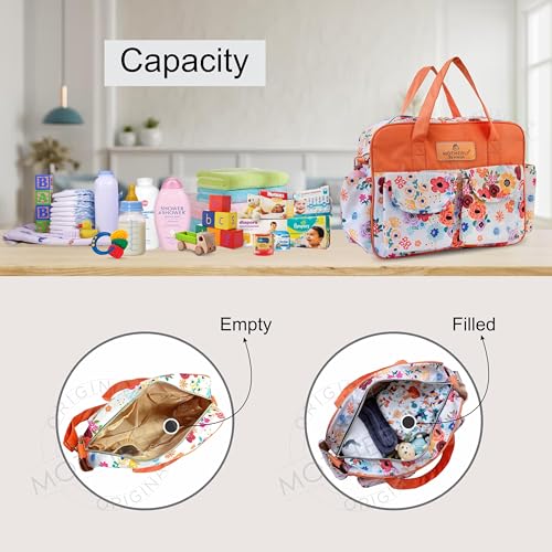 Motherly Grace Tote Diaper Bag for Mothers for Travel with Changing Mat and 6-Month Warranty | Maternity Hospital Bag for Newborn | Water-Resistant Baby Bag for mom -Garden Glam - Image 3
