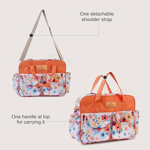 Motherly Grace Tote Diaper Bag for Mothers for Travel with Changing Mat and 6-Month Warranty | Maternity Hospital Bag for Newborn | Water-Resistant Baby Bag for mom -Garden Glam - Image 4