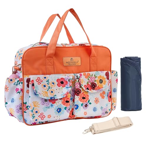 Motherly Grace Tote Diaper Bag for Mothers for Travel with Changing Mat and 6-Month Warranty | Maternity Hospital Bag for Newborn | Water-Resistant Baby Bag for mom -Garden Glam - Image 1