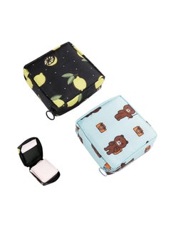 Portable Reusable Nylon Zipper Sanitary Pads and Menstrual Cups Storage Organizer Bag for Girls Women 2pcs Green Comeos Sharp