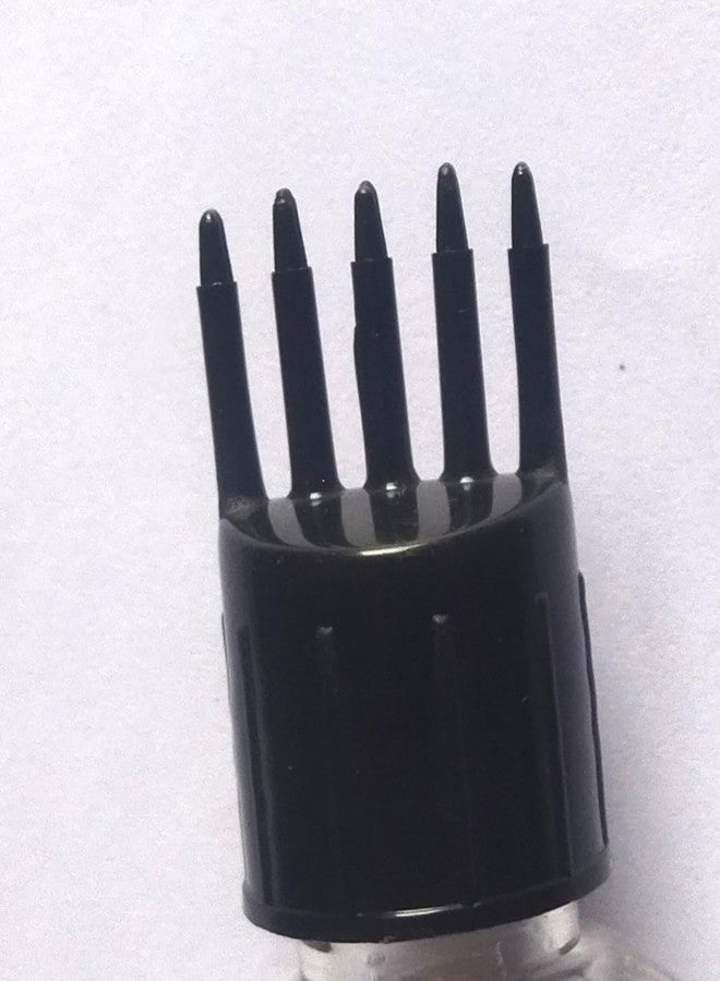 زجاجة تطبيق مشط جذور الشعر فارغة، زجاجة قابلة لإعادة التعبئة لتطبيق زيت الشعر والشامبو والأدوية، زجاجة بغطاء مشط فارغ (لون شفاف) (6 بوصات) قطعتان - Image 3