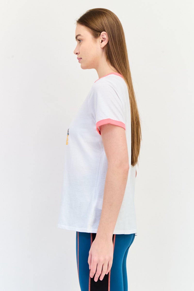 SKECHERS Women Sportswear Fit Short Sleeve Outdoor T-Shirt, White - Image 4