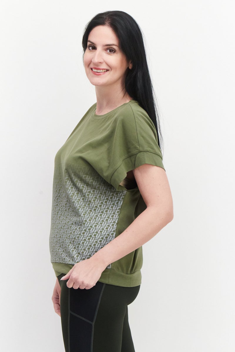 Ufc Women Sportswear Fit Brand Logo Training Top, Dark Green - Image 4