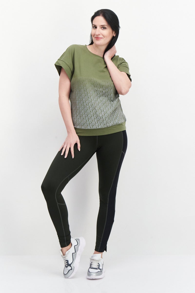 Ufc Women Sportswear Fit Brand Logo Training Top, Dark Green - Image 3