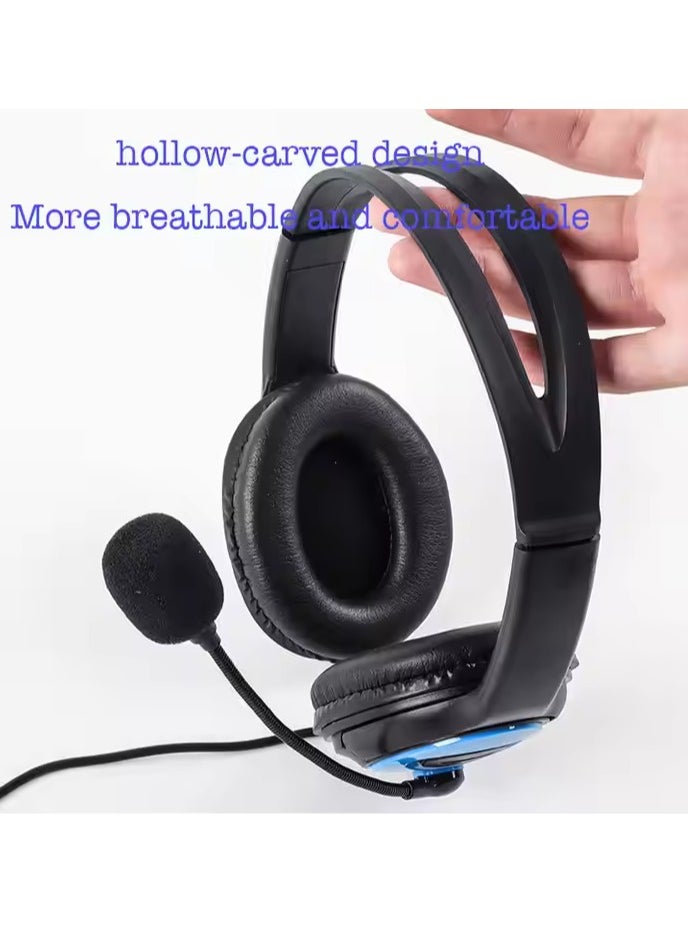 Generic - PUBG Video Game Headset Wired Easy-to-Connect with Microphone Volume Control and Noise Reduction Blue - Image 1