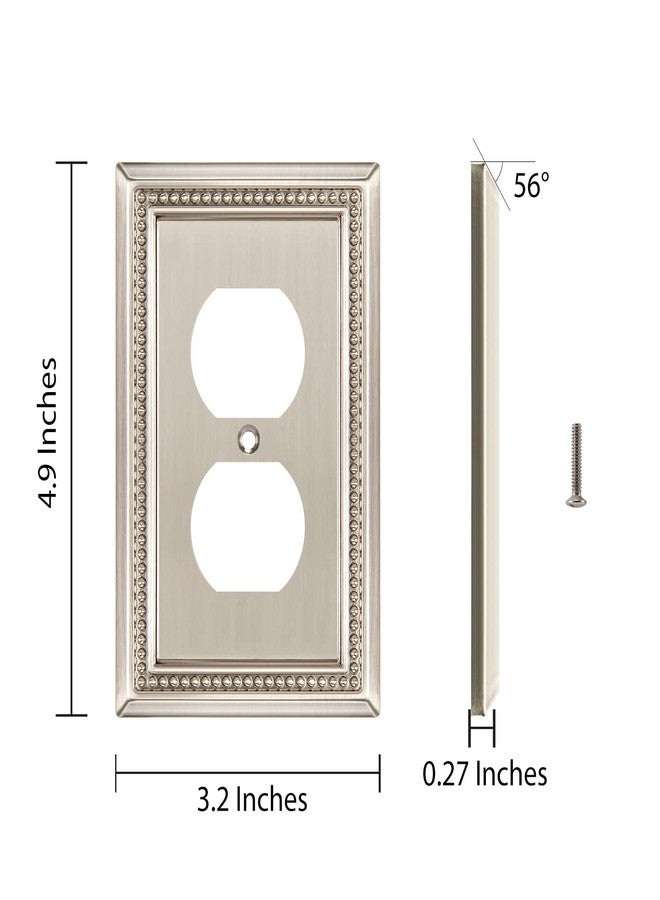 Henne Bery Sunken Pearls Decorative Wall Plate Switch Plate Outlet Cover (Single Duplex, 2 Pack, Satin Nickel) - Image 3