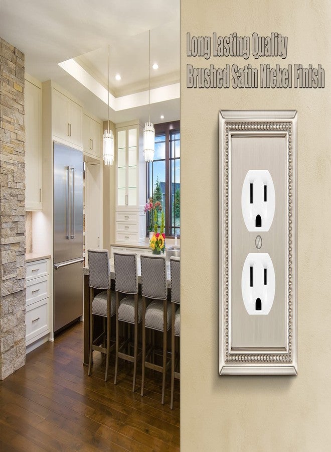 Henne Bery Sunken Pearls Decorative Wall Plate Switch Plate Outlet Cover (Single Duplex, 2 Pack, Satin Nickel) - Image 5