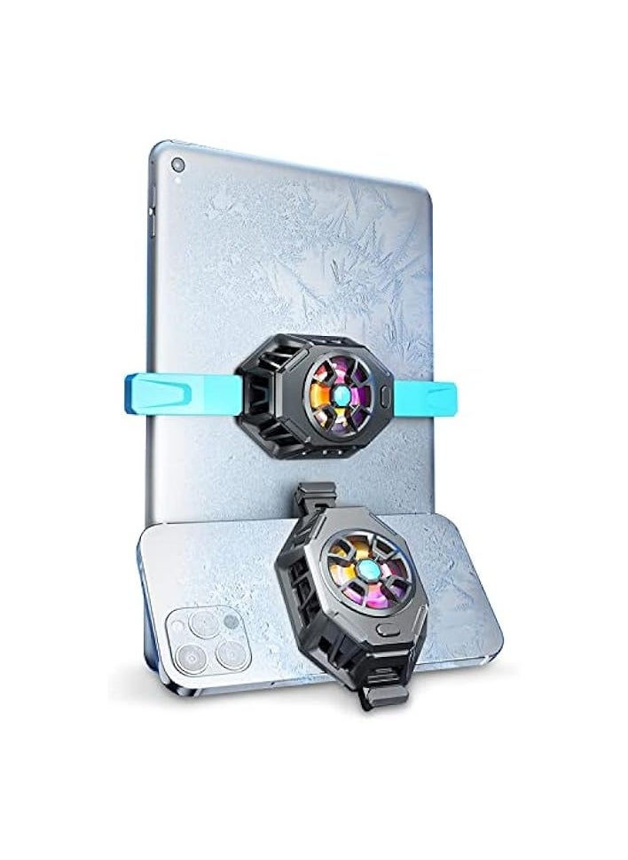 PROMASS Semiconductor Cooler, Heat Sink with Colorful Lights and Back Clip, for Mobile Gaming, Live Streaming, Outdoor Vlog, Car Driving, for ipad/Tablet/Phone Gaming Cooling Case  - Image 1