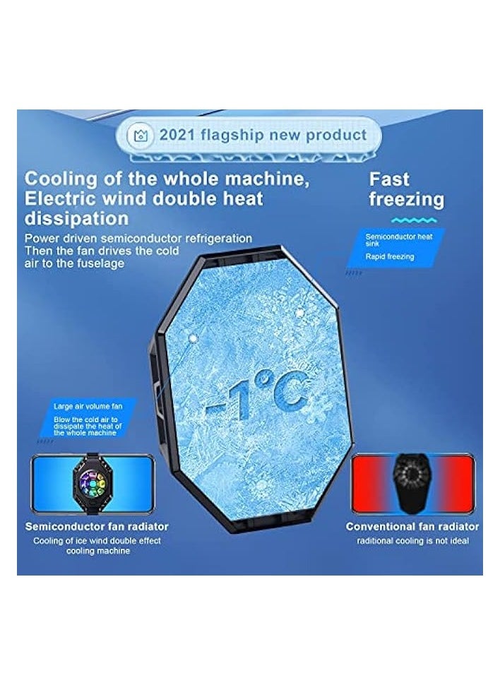 PROMASS Semiconductor Cooler, Heat Sink with Colorful Lights and Back Clip, for Mobile Gaming, Live Streaming, Outdoor Vlog, Car Driving, for ipad/Tablet/Phone Gaming Cooling Case  - Image 4