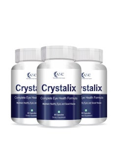 ANC ANC Crystalix Eye Supplement Lutein, Zeaxanthin, Vitamin A, Vitamin B2, Vitamin E Support Eye Health, Helps in Improve Vision, Kids & Adults, Digital Safe Guard, Blue Light, Veg 60 Capsules-Pack of 3  - Image 1
