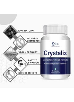 ANC ANC Crystalix Eye Supplement Lutein, Zeaxanthin, Vitamin A, Vitamin B2, Vitamin E Support Eye Health, Helps in Improve Vision, Kids & Adults, Digital Safe Guard, Blue Light, Veg 60 Capsules-Pack of 3  - Image 3