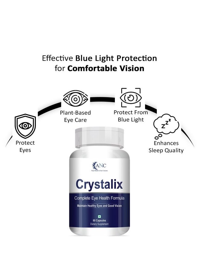 ANC ANC Crystalix Eye Supplement Lutein, Zeaxanthin, Vitamin A, Vitamin B2, Vitamin E Support Eye Health, Helps in Improve Vision, Kids & Adults, Digital Safe Guard, Blue Light, Veg 60 Capsules-Pack of 3  - Image 4
