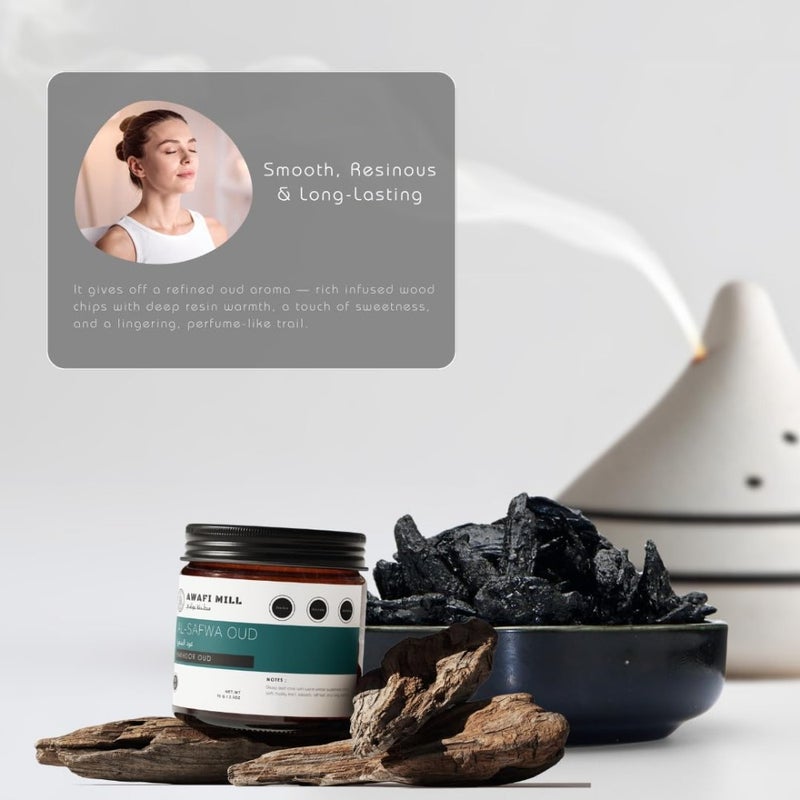 Al-Safwa Oud Bakhoor 100g عنبر ومسك رقائق أود - Image 5