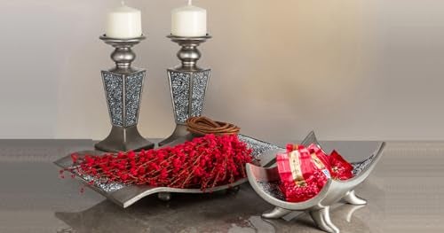 Creative Scents Schonwerk Silver Centerpiece Bowl - Coffee Table Decor - Centerpiece Table Decorations for Dining Room Living Room or Entry Table - Decorative Bowl - Best Wedding/Birthday Gift - Image 4