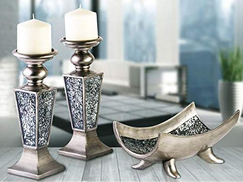 Creative Scents Schonwerk Silver Centerpiece Bowl - Coffee Table Decor - Centerpiece Table Decorations for Dining Room Living Room or Entry Table - Decorative Bowl - Best Wedding/Birthday Gift - Image 2