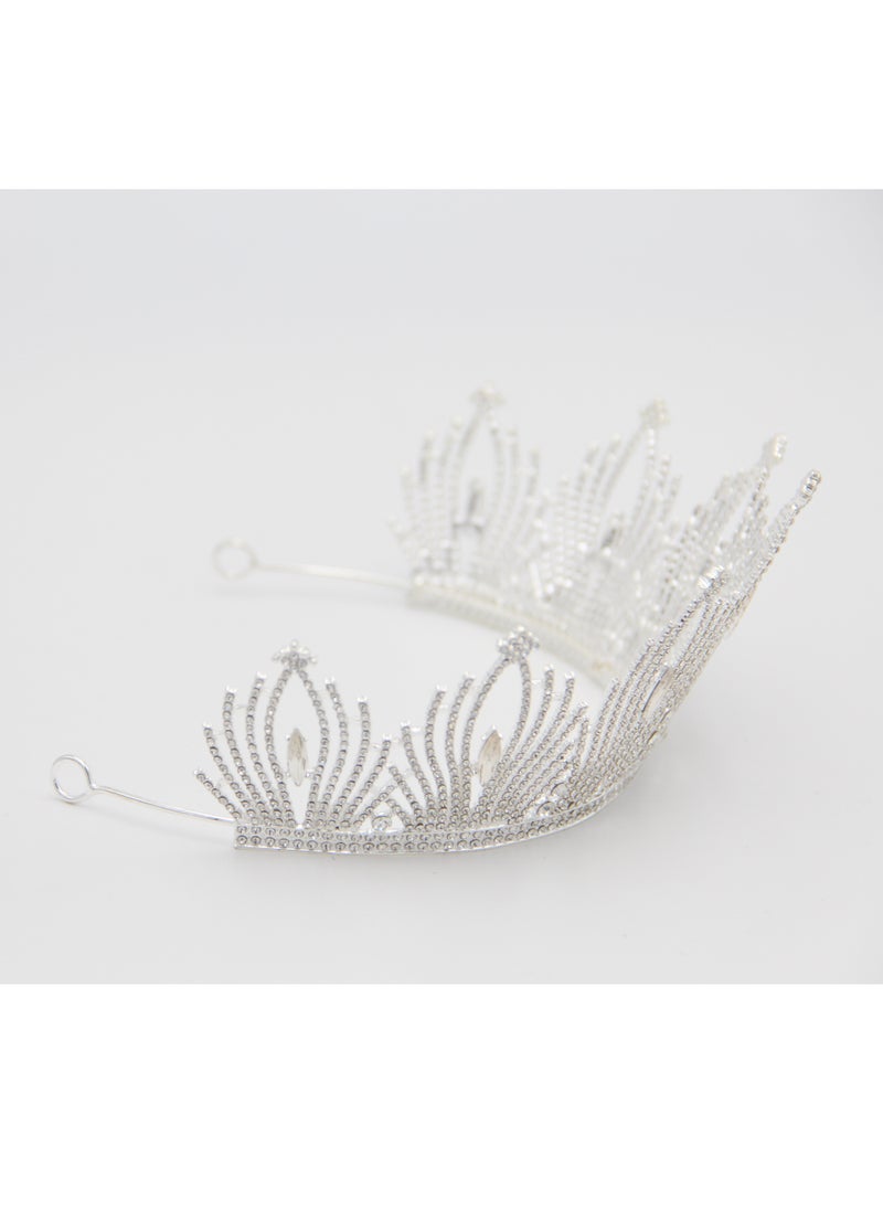 D'Daniela - Emmely Silver Tiara Crowns Crystal Headband Princess - Image 1