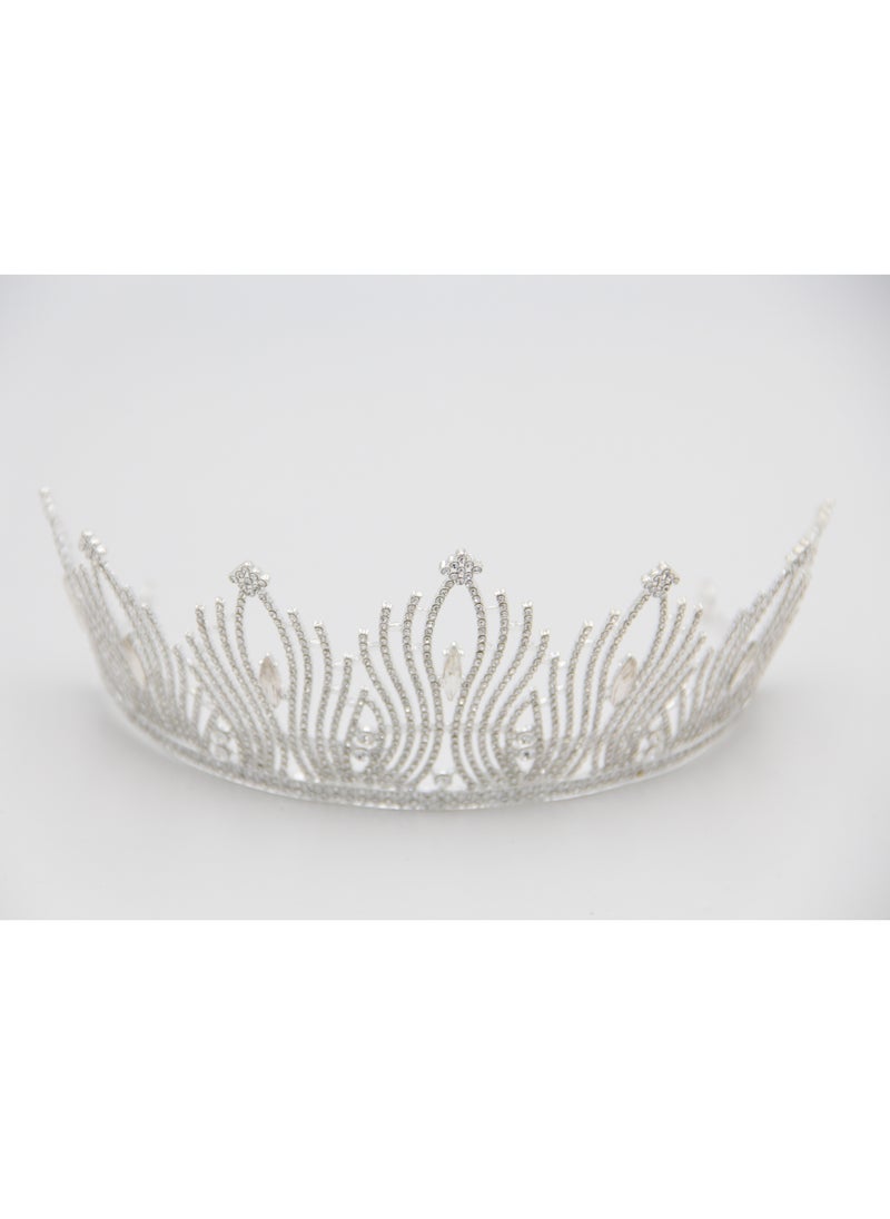 D'Daniela - Emmely Silver Tiara Crowns Crystal Headband Princess - Image 1
