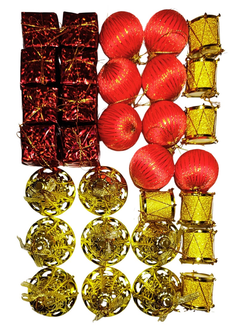 Generic Multicolor multi-Piece Christmas Mix Ornaments Set for Tree Decorations  - Image 1