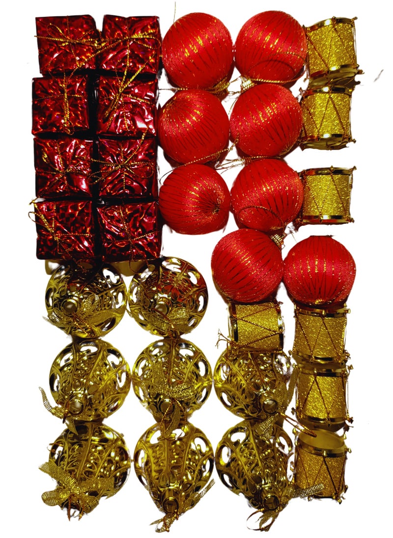 Generic Multicolor multi-Piece Christmas Mix Ornaments Set for Tree Decorations  - Image 2