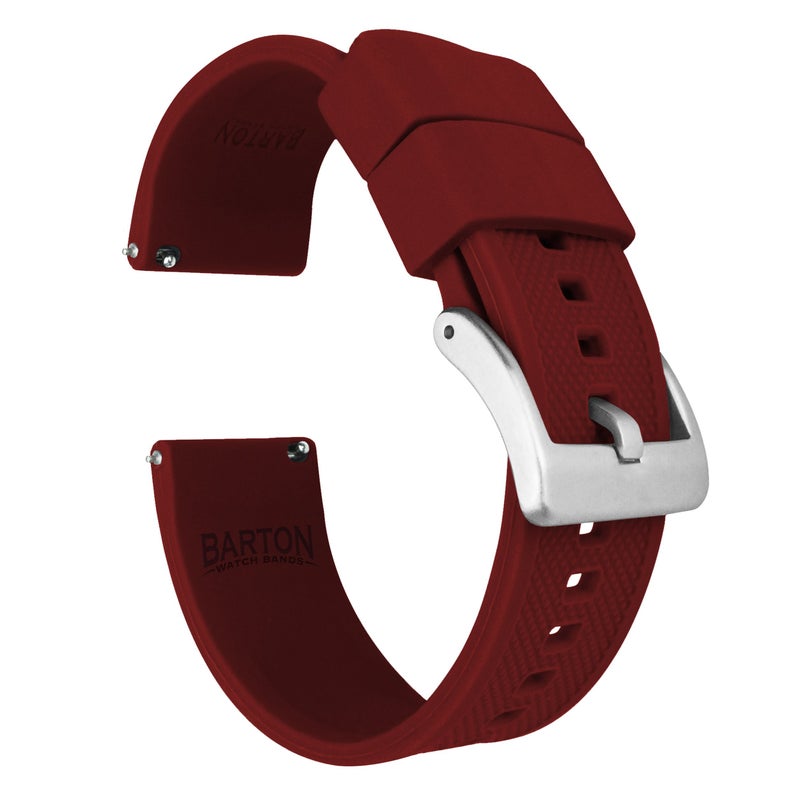 Barton Watch Bands أشرطة ساعة بارتون سريعة الإطلاق من السيليكون النخبة، أحمر قرمزي، 22 مم - Image 1